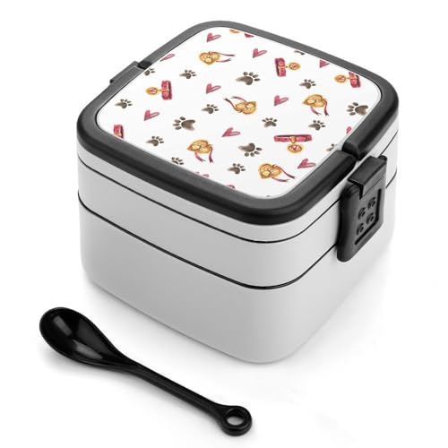 Doppelschichtige Bento-Box, 1000 ml, PP-Bento-Box mit Löffel, auslaufsicher, tragbar für Arbeit, Reisen, Camping, ideal für Großbritannien und Europa [1000 ml insgesamt, 450 ml obere, 550 ml untere Doppelschichtige Bento-Box, 1000 ml, PP-Bento-Box mit Löffel, auslaufsicher, tragbar für Arbeit, Reisen, Camping, ideal für Großbritannien und Europa [1000 ml insgesamt, 450 ml obere, 550 ml untere von FHEDMN