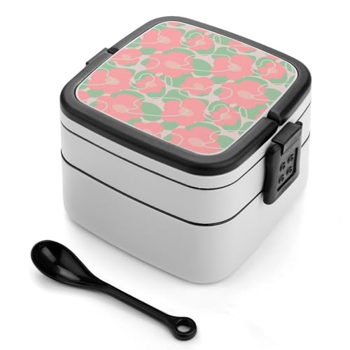 Doppelschichtige Bento-Box, 1000 ml, PP-Bento-Box mit Löffel, auslaufsicher, tragbar für Arbeit, Reisen, Camping, ideal für Großbritannien und Europa [1000 ml insgesamt, 450 ml obere, 550 ml untere Doppelschichtige Bento-Box, 1000 ml, PP-Bento-Box mit Löffel, auslaufsicher, tragbar für Arbeit, Reisen, Camping, ideal für Großbritannien und Europa [1000 ml insgesamt, 450 ml obere, 550 ml untere von FHEDMN