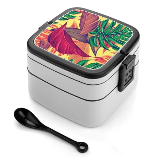 Doppelschichtige Bento-Box, 1000 ml, PP-Bento-Box mit Löffel, auslaufsicher, tragbar für Arbeit, Reisen, Camping, ideal für Großbritannien und Europa [1000 ml insgesamt, 450 ml obere, 550 ml untere Doppelschichtige Bento-Box, 1000 ml, PP-Bento-Box mit Löffel, auslaufsicher, tragbar für Arbeit, Reisen, Camping, ideal für Großbritannien und Europa [1000 ml insgesamt, 450 ml obere, 550 ml untere von FHEDMN