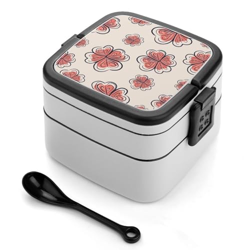 Doppelschichtige Bento-Box, 1000 ml, PP-Bento-Box mit Löffel, auslaufsicher, tragbar für Arbeit, Reisen, Camping, ideal für Großbritannien und Europa [1000 ml insgesamt, 450 ml obere, 550 ml untere Doppelschichtige Bento-Box, 1000 ml, PP-Bento-Box mit Löffel, auslaufsicher, tragbar für Arbeit, Reisen, Camping, ideal für Großbritannien und Europa [1000 ml insgesamt, 450 ml obere, 550 ml untere von FHEDMN