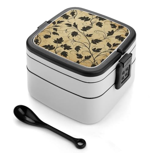 Doppelschichtige Bento-Box, 1000 ml, PP-Bento-Box mit Löffel, auslaufsicher, tragbar für Arbeit, Reisen, Camping, ideal für Großbritannien und Europa [1000 ml insgesamt, 450 ml obere, 550 ml untere Doppelschichtige Bento-Box, 1000 ml, PP-Bento-Box mit Löffel, auslaufsicher, tragbar für Arbeit, Reisen, Camping, ideal für Großbritannien und Europa [1000 ml insgesamt, 450 ml obere, 550 ml untere von FHEDMN