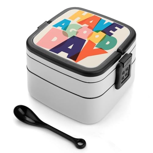 Doppelschichtige Bento-Box, 1000 ml, PP-Bento-Box mit Löffel, auslaufsicher, tragbar für Arbeit, Reisen, Camping, ideal für Großbritannien und Europa [1000 ml insgesamt, 450 ml obere, 550 ml untere Doppelschichtige Bento-Box, 1000 ml, PP-Bento-Box mit Löffel, auslaufsicher, tragbar für Arbeit, Reisen, Camping, ideal für Großbritannien und Europa [1000 ml insgesamt, 450 ml obere, 550 ml untere von FHEDMN