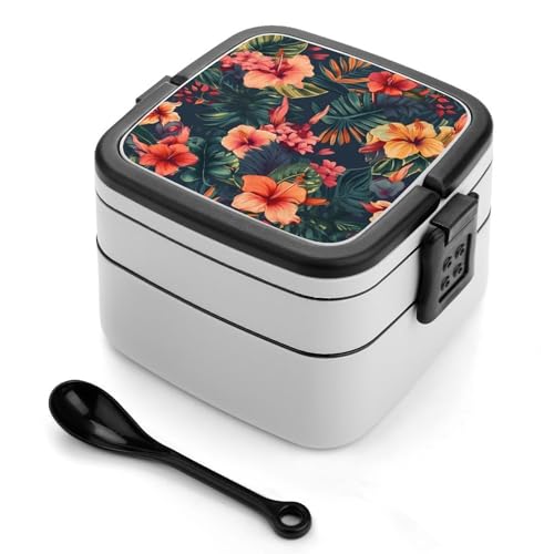 Doppelschichtige Bento-Box, 1000 ml, PP-Bento-Box mit Löffel, auslaufsicher, tragbar für Arbeit, Reisen, Camping, ideal für Großbritannien und Europa [1000 ml insgesamt, 450 ml obere, 550 ml untere Doppelschichtige Bento-Box, 1000 ml, PP-Bento-Box mit Löffel, auslaufsicher, tragbar für Arbeit, Reisen, Camping, ideal für Großbritannien und Europa [1000 ml insgesamt, 450 ml obere, 550 ml untere von FHEDMN