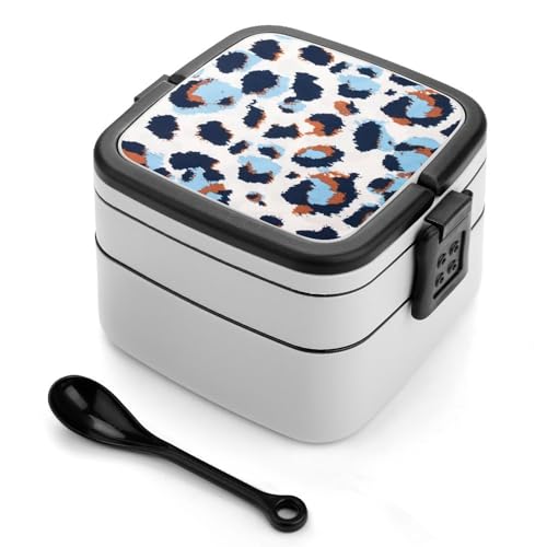 Doppelschichtige Bento-Box, 1000 ml, PP-Bento-Box mit Löffel, auslaufsicher, tragbar für Arbeit, Reisen, Camping, ideal für Großbritannien und Europa [1000 ml insgesamt, 450 ml obere, 550 ml untere Doppelschichtige Bento-Box, 1000 ml, PP-Bento-Box mit Löffel, auslaufsicher, tragbar für Arbeit, Reisen, Camping, ideal für Großbritannien und Europa [1000 ml insgesamt, 450 ml obere, 550 ml untere von FHEDMN