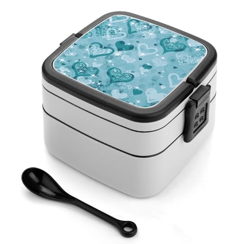 Doppelschichtige Bento-Box, 1000 ml, PP-Bento-Box mit Löffel, auslaufsicher, tragbar für Arbeit, Reisen, Camping, ideal für Großbritannien und Europa [1000 ml insgesamt, 450 ml obere, 550 ml untere Doppelschichtige Bento-Box, 1000 ml, PP-Bento-Box mit Löffel, auslaufsicher, tragbar für Arbeit, Reisen, Camping, ideal für Großbritannien und Europa [1000 ml insgesamt, 450 ml obere, 550 ml untere von FHEDMN
