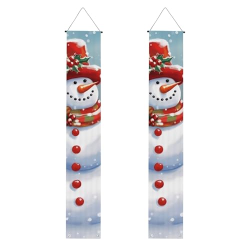 2 Stück Frohe Weihnachten Schneemann und Vögel Veranda Banner Haustür Schild Elegante Heimdekoration Hängende Flaggen Veranda Schild Willkommensbanner für Outdoor Indoor Urlaub Supplies 180 x 30 cm 2 Stück Frohe Weihnachten Schneemann und Vögel Veranda Banner Haustür Schild Elegante Heimdekoration Hängende Flaggen Veranda Schild Willkommensbanner für Outdoor Indoor Urlaub Supplies 180 x 30 cm von FHEDVBN