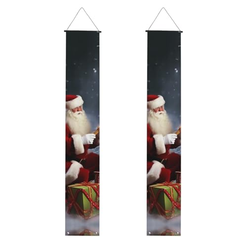 2 Stück Frohe Weihnachten Weihnachtsmann Geschenk Veranda Banner Haustür Schild Elegante Heimdekoration Hängende Flaggen Veranda Schild Willkommensbanner für Outdoor Indoor Urlaub Supplies 180 x 30 cm 2 Stück Frohe Weihnachten Weihnachtsmann Geschenk Veranda Banner Haustür Schild Elegante Heimdekoration Hängende Flaggen Veranda Schild Willkommensbanner für Outdoor Indoor Urlaub Supplies 180 x 30 cm von FHEDVBN