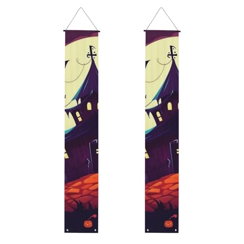 2 Stück Happy Halloween Veranda Banner Haustür Schild Elegante Heimdekoration Hängende Flaggen Veranda Schild Willkommensbanner für Outdoor Indoor Urlaub Supplies 180 x 30 cm 2 Stück Happy Halloween Veranda Banner Haustür Schild Elegante Heimdekoration Hängende Flaggen Veranda Schild Willkommensbanner für Outdoor Indoor Urlaub Supplies 180 x 30 cm von FHEDVBN