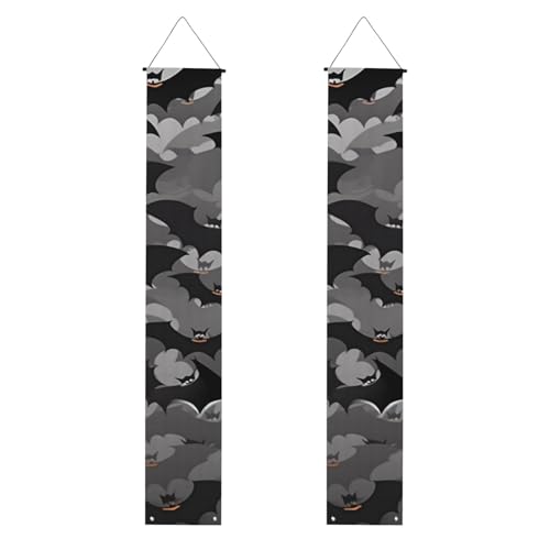 2 x Halloween-Fledermaus-Banner für die Haustür, elegante Heimdekoration, hängende Flaggen, Veranda-Schild, Willkommensbanner für den Innen- und Außenbereich, Urlaubsbedarf, 180 x 30 cm 2 x Halloween-Fledermaus-Banner für die Haustür, elegante Heimdekoration, hängende Flaggen, Veranda-Schild, Willkommensbanner für den Innen- und Außenbereich, Urlaubsbedarf, 180 x 30 cm von FHEDVBN