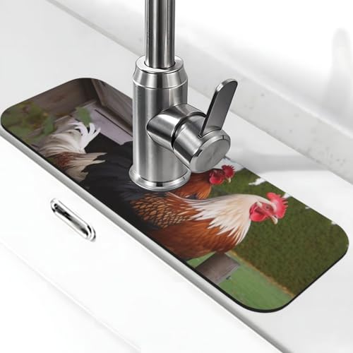 BackYard Hühner-Wasserhahnmatte für Küchenspüle – 2025 Premium-Upgrade: Super saugfähiger Kieselgur, schnell trocknender Wasserhahn-Saugnapf, waschbar, Küchenspüle, Spritzschutz, 14 x 38 cm BackYard Hühner-Wasserhahnmatte für Küchenspüle – 2025 Premium-Upgrade: Super saugfähiger Kieselgur, schnell trocknender Wasserhahn-Saugnapf, waschbar, Küchenspüle, Spritzschutz, 14 x 38 cm von FHEDVBN