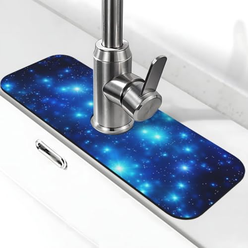 Blue Shining Stars Wasserhahnmatte für Küchenspüle – 2025 Premium-Upgrade: Super saugfähiger Kieselgur, schnell trocknender Wasserhahn-Saugnapf, waschbar, Küchenspüle, Spritzschutz, 14 x 38 cm Blue Shining Stars Wasserhahnmatte für Küchenspüle – 2025 Premium-Upgrade: Super saugfähiger Kieselgur, schnell trocknender Wasserhahn-Saugnapf, waschbar, Küchenspüle, Spritzschutz, 14 x 38 cm von FHEDVBN