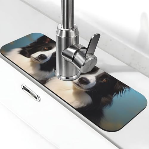 Border Collie Wasserhahnmatte für Küchenspüle – 2025 Premium-Upgrade: Super saugfähiger Kieselgur, schnell trocknender Wasserhahn-Saugnapf, waschbar, Küchenspüle, Spritzschutz, 14 x 38 cm Border Collie Wasserhahnmatte für Küchenspüle – 2025 Premium-Upgrade: Super saugfähiger Kieselgur, schnell trocknender Wasserhahn-Saugnapf, waschbar, Küchenspüle, Spritzschutz, 14 x 38 cm von FHEDVBN
