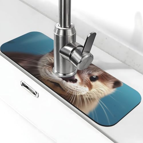 Cute Otter Wasserhahnmatte für Küchenspüle – 2025 Premium-Upgrade: Super saugfähiger Kieselgur-Schnelltrocknender Wasserhahn-Saugnapf, waschbar, Küchenspüle, Spritzschutz, 14 x 38 cm Cute Otter Wasserhahnmatte für Küchenspüle – 2025 Premium-Upgrade: Super saugfähiger Kieselgur-Schnelltrocknender Wasserhahn-Saugnapf, waschbar, Küchenspüle, Spritzschutz, 14 x 38 cm von FHEDVBN