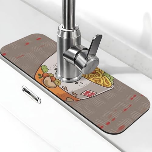 Eierbecher-Nudel-Ramen-Wasserhahn-Matte für Küchenspüle – 2025 Premium-Upgrade: Super saugfähiger Kieselgur, schnell trocknender Wasserhahn, Saugnapf, waschbar, Küchenspüle, Spritzschutz, 14 x 38 cm Eierbecher-Nudel-Ramen-Wasserhahn-Matte für Küchenspüle – 2025 Premium-Upgrade: Super saugfähiger Kieselgur, schnell trocknender Wasserhahn, Saugnapf, waschbar, Küchenspüle, Spritzschutz, 14 x 38 cm von FHEDVBN