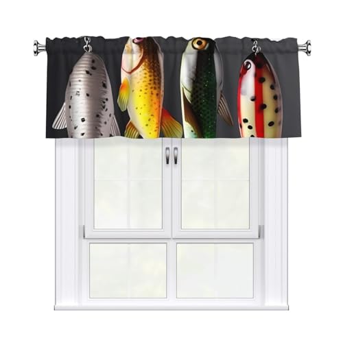 FHEDVBN Verschiedene Arten von Angelködervorhang, Volant für Fenster, Stangentaschen, Fensterbehandlungen, 1 Panel, Verdunkelungsvorhänge, kurze Vorhänge für Küche, Badezimmer, Schlafzimmer FHEDVBN Verschiedene Arten von Angelködervorhang, Volant für Fenster, Stangentaschen, Fensterbehandlungen, 1 Panel, Verdunkelungsvorhänge, kurze Vorhänge für Küche, Badezimmer, Schlafzimmer von FHEDVBN