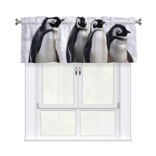FHEDVBN Vorhang mit jungen Pinguine mit Schnee, Volant für Fenster, Stangentasche, Vorhang, Fensterbehandlungen, 1 Panel, Verdunkelungsvorhänge, kurze Vorhänge für Küche, Badezimmer, Schlafzimmer FHEDVBN Vorhang mit jungen Pinguine mit Schnee, Volant für Fenster, Stangentasche, Vorhang, Fensterbehandlungen, 1 Panel, Verdunkelungsvorhänge, kurze Vorhänge für Küche, Badezimmer, Schlafzimmer von FHEDVBN