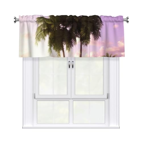 FHEDVBN Vorhang mit tropischem Baum für Fenster, Stangentasche, Vorhang, Fensterbehandlungen, 1 Panel, Verdunkelung, kurze Vorhänge für Küche, Badezimmer, Schlafzimmer, Heimdekoration, 137 x 45 cm FHEDVBN Vorhang mit tropischem Baum für Fenster, Stangentasche, Vorhang, Fensterbehandlungen, 1 Panel, Verdunkelung, kurze Vorhänge für Küche, Badezimmer, Schlafzimmer, Heimdekoration, 137 x 45 cm von FHEDVBN