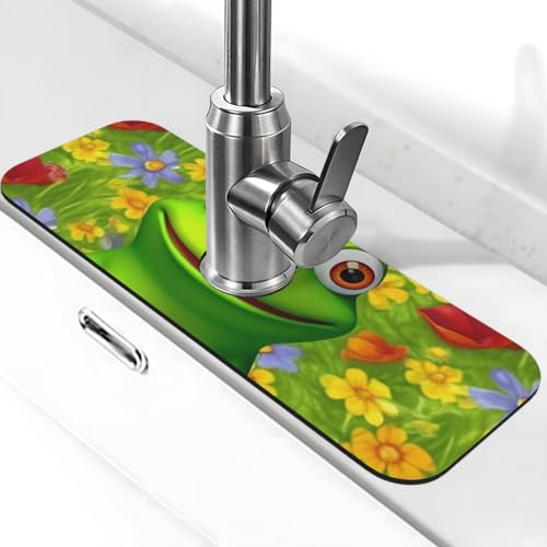 Frosch Wasserhahnmatte für Küchenspüle – 2025 Premium-Upgrade: Super saugfähiger Kieselgur-Schnelltrocknender Wasserhahn-Saugnapf, waschbar, Küchenspüle, Spritzschutz, 14 x 38 cm Frosch Wasserhahnmatte für Küchenspüle – 2025 Premium-Upgrade: Super saugfähiger Kieselgur-Schnelltrocknender Wasserhahn-Saugnapf, waschbar, Küchenspüle, Spritzschutz, 14 x 38 cm von FHEDVBN