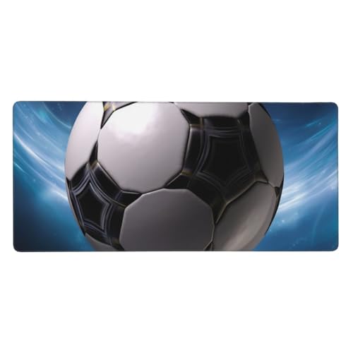 Großes Gaming-Mauspad, 90 x 40 cm, Fußball-Schreibtischunterlage, XXL, genähter Rand, rutschfestes Mauspad, erweiterte Tastatur, wasserdicht, Computer-Mauspad für Arbeit, Büro, Zuhause von FHEDVBN