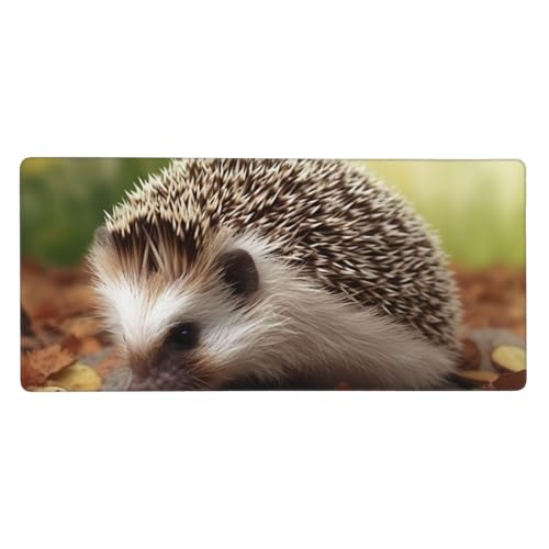 Großes Gaming-Mauspad, 90 x 40 cm, Igel-Schreibtischunterlage XXL, genähter Rand, rutschfestes Mauspad, erweiterte Tastatur, wasserdicht, Computer-Mauspad für Arbeit, Büro, Zuhause von FHEDVBN