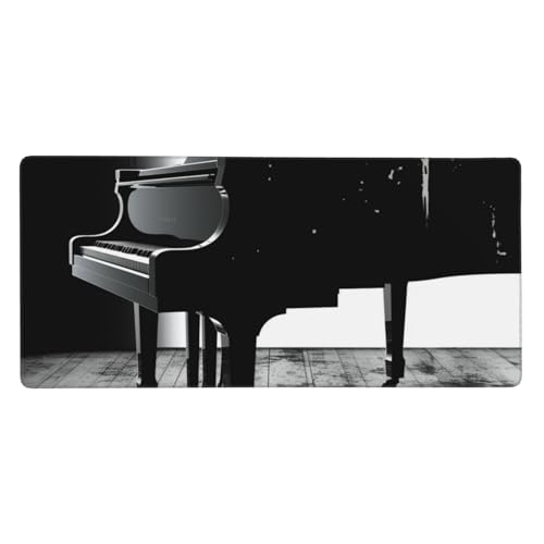 Großes Gaming-Mauspad, 90 x 40 cm, Klavier-Schreibtischunterlage XXL, genähter Rand, rutschfestes Mauspad, erweiterte Tastatur, wasserdicht, Computer-Mauspad für Arbeit, Büro, Zuhause von FHEDVBN