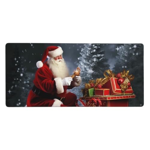 Großes Gaming-Mauspad, 90 x 40 cm, Weihnachtsmann-Geschenk, Schreibtischunterlage XXL, genähter Rand, rutschfestes Mauspad, erweiterte Tastatur, wasserdicht, Computer-Mauspad für Arbeit, Büro, Zuhause Großes Gaming-Mauspad, 90 x 40 cm, Weihnachtsmann-Geschenk, Schreibtischunterlage XXL, genähter Rand, rutschfestes Mauspad, erweiterte Tastatur, wasserdicht, Computer-Mauspad für Arbeit, Büro, Zuhause von FHEDVBN