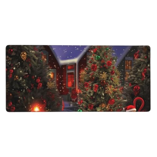 Großes Gaming-Mauspad, 90 x 40 cm, Weihnachtsstimmung, Schreibtischunterlage XXL, genähter Rand, rutschfestes Mauspad, verlängerte Tastatur, wasserdicht, Computer-Mauspad für Arbeit, Büro, Zuhause Großes Gaming-Mauspad, 90 x 40 cm, Weihnachtsstimmung, Schreibtischunterlage XXL, genähter Rand, rutschfestes Mauspad, verlängerte Tastatur, wasserdicht, Computer-Mauspad für Arbeit, Büro, Zuhause von FHEDVBN