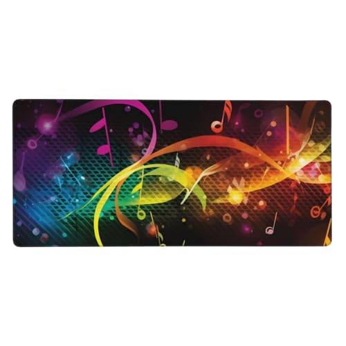 Großes Gaming-Mauspad, 90 x 40 cm, bunte Musiknoten, Schreibtischunterlage, XXL, genähter Rand, rutschfestes Mauspad, erweiterte Tastatur, wasserdicht, Computer-Mauspad für Arbeit, Büro, Zuhause Großes Gaming-Mauspad, 90 x 40 cm, bunte Musiknoten, Schreibtischunterlage, XXL, genähter Rand, rutschfestes Mauspad, erweiterte Tastatur, wasserdicht, Computer-Mauspad für Arbeit, Büro, Zuhause von FHEDVBN