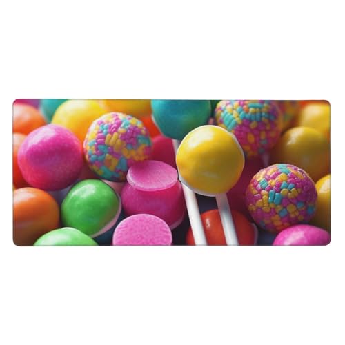 Großes Gaming-Mauspad, 90 x 40 cm, buntes Bonbon-Schreibtischunterlage, XXL, genähter Rand, rutschfestes Mauspad, erweiterte Tastatur, wasserdicht, Computer-Mauspad für Arbeit, Büro, Zuhause Großes Gaming-Mauspad, 90 x 40 cm, buntes Bonbon-Schreibtischunterlage, XXL, genähter Rand, rutschfestes Mauspad, erweiterte Tastatur, wasserdicht, Computer-Mauspad für Arbeit, Büro, Zuhause von FHEDVBN