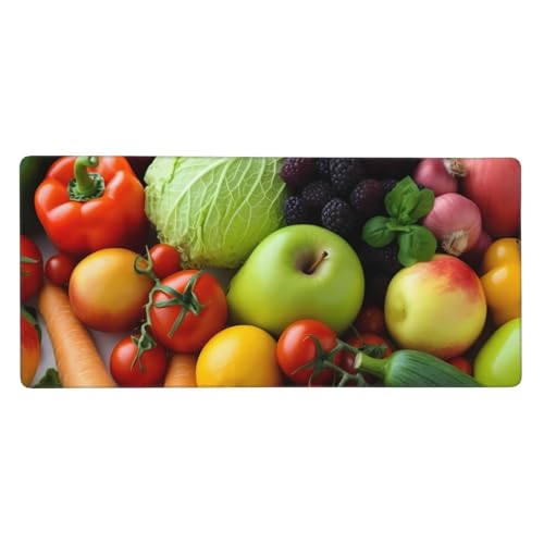 Großes Gaming-Mauspad, 90 x 40 cm, frisches Obst und Gemüse, Schreibtischunterlage XXL, genähter Rand, rutschfestes Mauspad, erweiterte Tastatur, wasserdicht, Computer-Mauspad für Arbeit, Büro Großes Gaming-Mauspad, 90 x 40 cm, frisches Obst und Gemüse, Schreibtischunterlage XXL, genähter Rand, rutschfestes Mauspad, erweiterte Tastatur, wasserdicht, Computer-Mauspad für Arbeit, Büro von FHEDVBN