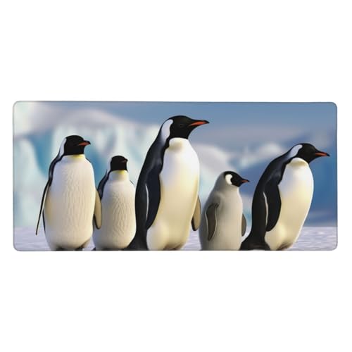 Großes Gaming-Mauspad, 90 x 40 cm, fünf Pinguine, Schreibtischunterlage XXL, genähter Rand, rutschfestes Mauspad, erweiterte Tastatur, wasserdicht, Computer-Mauspad für Arbeit, Büro, Zuhause Großes Gaming-Mauspad, 90 x 40 cm, fünf Pinguine, Schreibtischunterlage XXL, genähter Rand, rutschfestes Mauspad, erweiterte Tastatur, wasserdicht, Computer-Mauspad für Arbeit, Büro, Zuhause von FHEDVBN