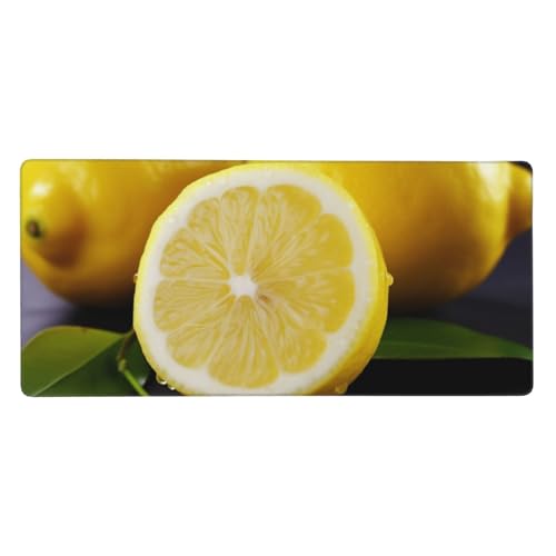 Großes Gaming-Mauspad, 90 x 40 cm, gelbe Zitrone, Schreibtischunterlage XXL, genähter Rand, rutschfestes Mauspad, verlängerte Tastatur, wasserdicht, Computer-Mauspad für Arbeit, Büro, Zuhause Großes Gaming-Mauspad, 90 x 40 cm, gelbe Zitrone, Schreibtischunterlage XXL, genähter Rand, rutschfestes Mauspad, verlängerte Tastatur, wasserdicht, Computer-Mauspad für Arbeit, Büro, Zuhause von FHEDVBN