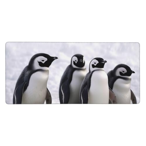 Großes Gaming-Mauspad, 90 x 40 cm, junge Pinguine mit Schnee, Schreibtischunterlage XXL, genähter Rand, rutschfestes Mauspad, erweiterte Tastatur, wasserdicht, Computer-Mauspad für Arbeit, Büro Großes Gaming-Mauspad, 90 x 40 cm, junge Pinguine mit Schnee, Schreibtischunterlage XXL, genähter Rand, rutschfestes Mauspad, erweiterte Tastatur, wasserdicht, Computer-Mauspad für Arbeit, Büro von FHEDVBN