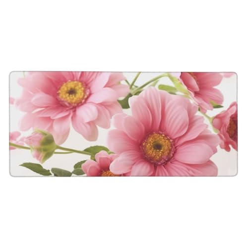 Großes Gaming-Mauspad, 90 x 40 cm, rosa Blumen, Schreibtischunterlage XXL, genähter Rand, rutschfestes Mauspad, verlängerte Tastatur, wasserdicht, Computer-Mauspad für Arbeit, Büro, Zuhause Großes Gaming-Mauspad, 90 x 40 cm, rosa Blumen, Schreibtischunterlage XXL, genähter Rand, rutschfestes Mauspad, verlängerte Tastatur, wasserdicht, Computer-Mauspad für Arbeit, Büro, Zuhause von FHEDVBN