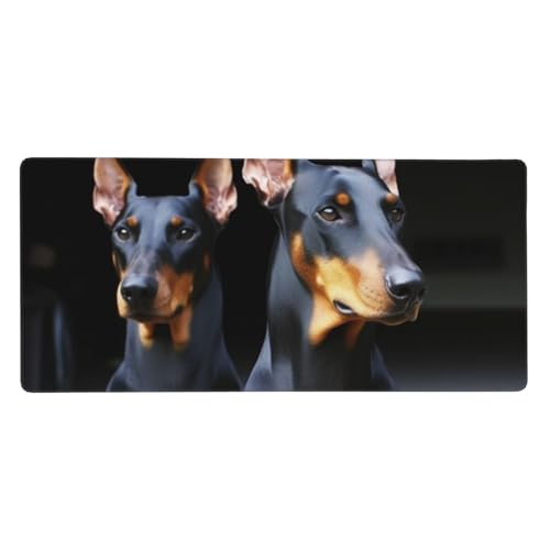 Großes Gaming-Mauspad, Dobermann-Schreibtischunterlage, genähter Rand, rutschfest, erweitertes Tastatur-Pad, wasserdicht, Computer-Mauspad für Arbeit, Büro, Zuhause, 80 x 40 cm Großes Gaming-Mauspad, Dobermann-Schreibtischunterlage, genähter Rand, rutschfest, erweitertes Tastatur-Pad, wasserdicht, Computer-Mauspad für Arbeit, Büro, Zuhause, 80 x 40 cm von FHEDVBN
