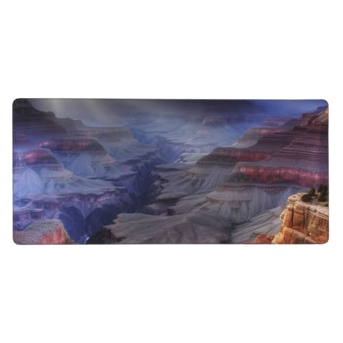 Großes Gaming-Mauspad, Grand Canyon, Schreibtischunterlage, genähter Rand, rutschfest, erweitertes Tastatur-Pad, wasserdicht, Computer-Mauspad für Arbeit, Büro, Zuhause, 90 x 40 cm von FHEDVBN