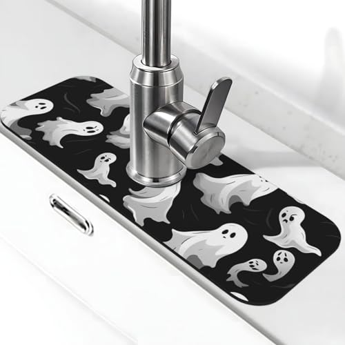 Halloween-Goth-Wasserhahnmatte für Küchenspüle – 2025 Premium-Upgrade: Super saugfähiger Kieselgur-Schnelltrocknender Wasserhahn-Saugnapf, waschbar, Küchenspüle, Spritzschutz, 14 x 38 cm Halloween-Goth-Wasserhahnmatte für Küchenspüle – 2025 Premium-Upgrade: Super saugfähiger Kieselgur-Schnelltrocknender Wasserhahn-Saugnapf, waschbar, Küchenspüle, Spritzschutz, 14 x 38 cm von FHEDVBN