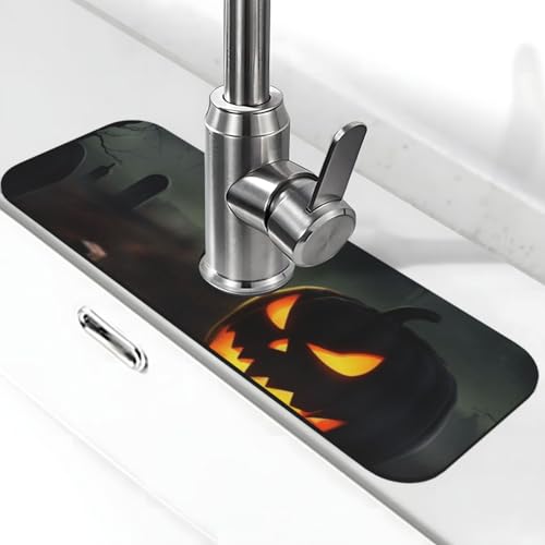 Halloween-Horror-Wasserhahnmatte für Küchenspüle – 2025 Premium-Upgrade: Super saugfähiger Kieselgur, schnell trocknender Wasserhahn-Saugnapf, waschbar, Küchenspüle, Spritzschutz, 14 x 38 cm Halloween-Horror-Wasserhahnmatte für Küchenspüle – 2025 Premium-Upgrade: Super saugfähiger Kieselgur, schnell trocknender Wasserhahn-Saugnapf, waschbar, Küchenspüle, Spritzschutz, 14 x 38 cm von FHEDVBN
