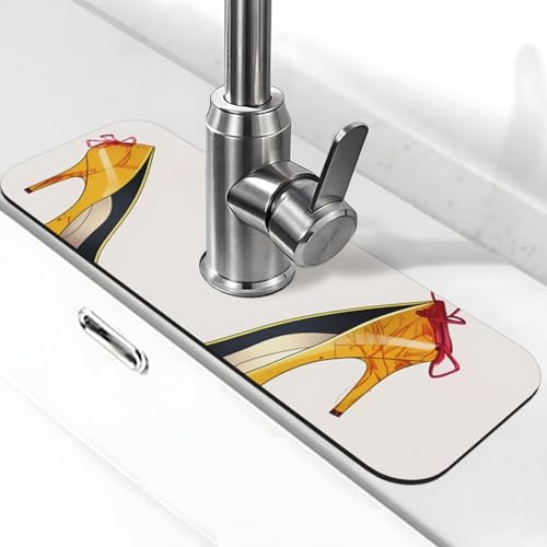 High Heel Schuhe Wasserhahn Matte für Küchenspüle – 2025 Premium-Upgrade: Super saugfähiger Kieselgur-Schnelltrocknender Wasserhahn-Saugnapf, waschbar, Küchenspüle, Spritzschutz, 14 x 38 cm High Heel Schuhe Wasserhahn Matte für Küchenspüle – 2025 Premium-Upgrade: Super saugfähiger Kieselgur-Schnelltrocknender Wasserhahn-Saugnapf, waschbar, Küchenspüle, Spritzschutz, 14 x 38 cm von FHEDVBN
