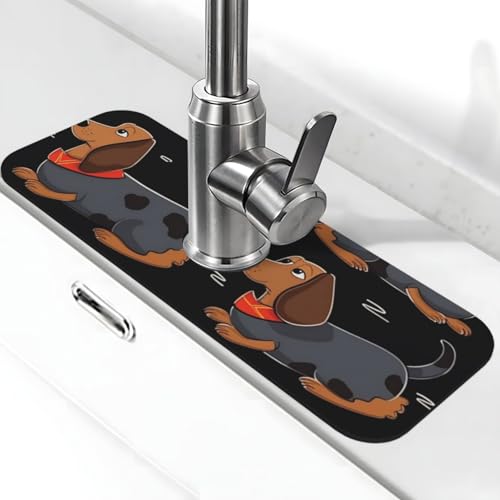 I Love My Dog Dackel Wasserhahnmatte für Küchenspüle – 2025 Premium-Upgrade: Super saugfähiger Kieselgur, schnell trocknender Wasserhahn, Saugnapf, waschbar, Küchenspüle, Spritzschutz, 14 x 38 cm I Love My Dog Dackel Wasserhahnmatte für Küchenspüle – 2025 Premium-Upgrade: Super saugfähiger Kieselgur, schnell trocknender Wasserhahn, Saugnapf, waschbar, Küchenspüle, Spritzschutz, 14 x 38 cm von FHEDVBN