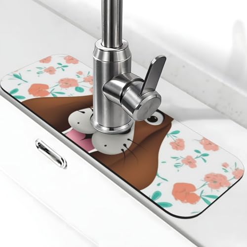 Lustige Hunde-Wasserhahnmatte für Küchenspüle – 2025 Premium-Upgrade: Super saugfähiger Kieselgur-Schnelltrocknender Wasserhahn-Saugnapf, waschbar, Küchenspüle, Spritzschutz, 14 x 38 cm Lustige Hunde-Wasserhahnmatte für Küchenspüle – 2025 Premium-Upgrade: Super saugfähiger Kieselgur-Schnelltrocknender Wasserhahn-Saugnapf, waschbar, Küchenspüle, Spritzschutz, 14 x 38 cm von FHEDVBN