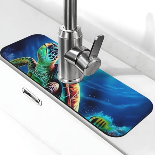 Meeresschildkröten Diamant-Malerei-Wasserhahnmatte für Küchenspüle – 2025 Premium-Upgrade: Super saugfähiger Kieselgur, schnell trocknender Wasserhahn, Saugnapf, waschbar, Küchenspüle, Spritzschutz Meeresschildkröten Diamant-Malerei-Wasserhahnmatte für Küchenspüle – 2025 Premium-Upgrade: Super saugfähiger Kieselgur, schnell trocknender Wasserhahn, Saugnapf, waschbar, Küchenspüle, Spritzschutz von FHEDVBN