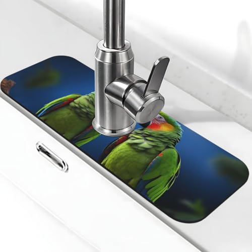 Papageien Wasserhahnmatte für Küchenspüle – 2025 Premium-Upgrade: Super saugfähiger Kieselgur, schnell trocknender Wasserhahn-Saugnapf, waschbar, Küchenspüle, Spritzschutz, 14 x 38 cm Papageien Wasserhahnmatte für Küchenspüle – 2025 Premium-Upgrade: Super saugfähiger Kieselgur, schnell trocknender Wasserhahn-Saugnapf, waschbar, Küchenspüle, Spritzschutz, 14 x 38 cm von FHEDVBN