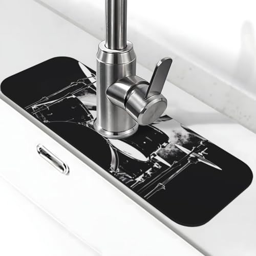 Schlagzeuger-Wasserhahn-Matte für Küchenspüle – 2025 Premium-Upgrade: Super saugfähiger Kieselgur-Schnelltrocknender Wasserhahn-Saugnapf, waschbar, Küchenspüle, Spritzschutz, 14 x 38 cm Schlagzeuger-Wasserhahn-Matte für Küchenspüle – 2025 Premium-Upgrade: Super saugfähiger Kieselgur-Schnelltrocknender Wasserhahn-Saugnapf, waschbar, Küchenspüle, Spritzschutz, 14 x 38 cm von FHEDVBN