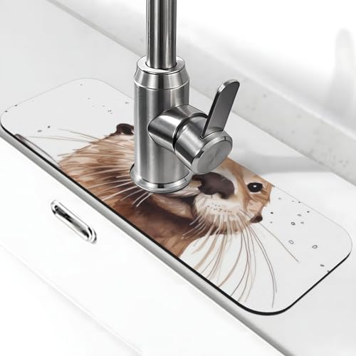 Sea Otter Wasserhahnmatte für Küchenspüle – 2025 Premium-Upgrade: Super saugfähiger Kieselgur, schnell trocknender Wasserhahn-Saugnapf, waschbar, Küchenspüle, Spritzschutz, 14 x 38 cm Sea Otter Wasserhahnmatte für Küchenspüle – 2025 Premium-Upgrade: Super saugfähiger Kieselgur, schnell trocknender Wasserhahn-Saugnapf, waschbar, Küchenspüle, Spritzschutz, 14 x 38 cm von FHEDVBN