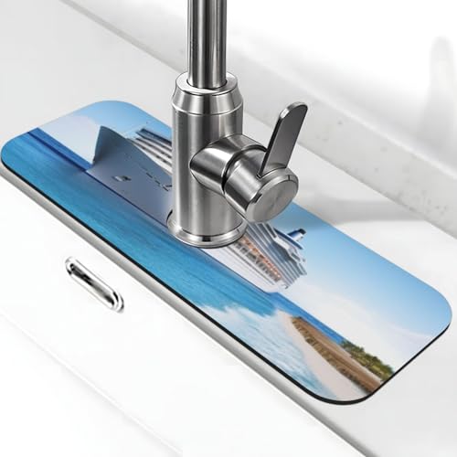 Seaside Kreuzfahrtschiff-Wasserhahnmatte für Küchenspüle – 2025 Premium-Upgrade: Super saugfähiger Kieselgur, schnell trocknender Wasserhahn, Saugnapf, waschbar, Küchenspüle, Spritzschutz, 14 x 38 cm Seaside Kreuzfahrtschiff-Wasserhahnmatte für Küchenspüle – 2025 Premium-Upgrade: Super saugfähiger Kieselgur, schnell trocknender Wasserhahn, Saugnapf, waschbar, Küchenspüle, Spritzschutz, 14 x 38 cm von FHEDVBN