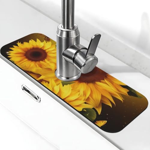 Sunflower Floral Butterflies Art Wasserhahn Matte für Küchenspüle – 2025 Premium-Upgrade: Super saugfähiger Kieselgur, schnell trocknender Wasserhahn, Saugnapf, waschbar, Küchenspüle, Spritzschutz, 14 Sunflower Floral Butterflies Art Wasserhahn Matte für Küchenspüle – 2025 Premium-Upgrade: Super saugfähiger Kieselgur, schnell trocknender Wasserhahn, Saugnapf, waschbar, Küchenspüle, Spritzschutz, 14 von FHEDVBN