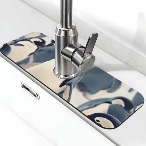 Wasserhahnmatte mit niedlichem Pinguin-Tiermuster für Küchenspüle – 2025 Premium-Upgrade: Super saugfähiger Kieselgur, schnell trocknender Wasserhahn, Saugnapf, waschbar, Küchenspüle, Spritzschutz, 14 Wasserhahnmatte mit niedlichem Pinguin-Tiermuster für Küchenspüle – 2025 Premium-Upgrade: Super saugfähiger Kieselgur, schnell trocknender Wasserhahn, Saugnapf, waschbar, Küchenspüle, Spritzschutz, 14 von FHEDVBN