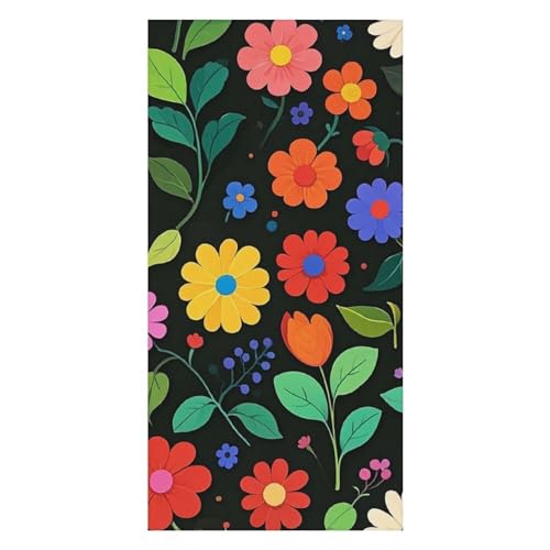 FHESDCW Extra großes Strandtuch mit bunten Blumen und Blättern für Erwachsene, ultraweiche Mikrofaser-Strandtücher, sandfrei, schnell trocknend, Badetuch für Strand, Pool, Yoga, Reisen, 80 x 160 cm FHESDCW Extra großes Strandtuch mit bunten Blumen und Blättern für Erwachsene, ultraweiche Mikrofaser-Strandtücher, sandfrei, schnell trocknend, Badetuch für Strand, Pool, Yoga, Reisen, 80 x 160 cm von FHESDCW