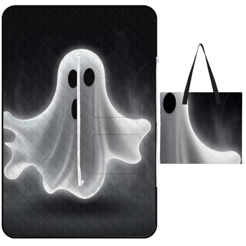 FHESDCW Schwarze und Halloween-Geister-Picknickdecke mit Reißverschlusstasche, wasserdicht, tragbar, Outdoor-Decke, leicht, faltbar, Outdoor-Matte für Strand, Camping, Park, 150 x 100 cm FHESDCW Schwarze und Halloween-Geister-Picknickdecke mit Reißverschlusstasche, wasserdicht, tragbar, Outdoor-Decke, leicht, faltbar, Outdoor-Matte für Strand, Camping, Park, 150 x 100 cm von FHESDCW